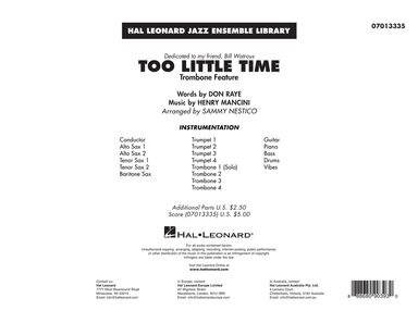 Too Little Time (arr. Sammy Nestico) - Conductor Score (Full Score) - Conductor Score (Full Score)