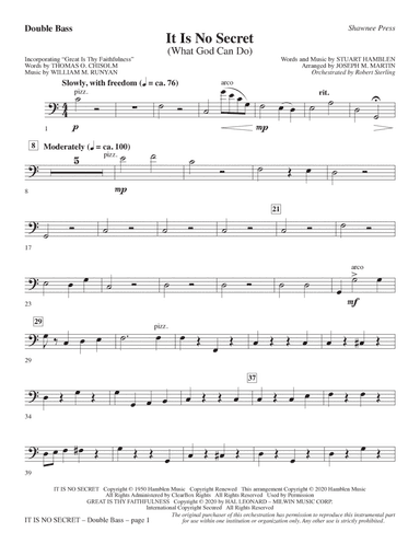 It Is No Secret (What God Can Do) (arr. Joseph M. Martin) - Double Bass