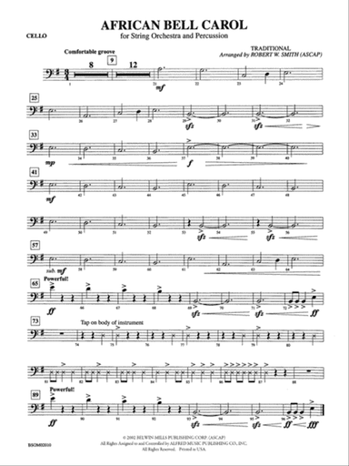 African Bell Carol (for String Orchestra and Percussion): Cello