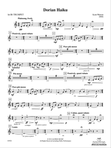 Dorian Haiku: 1st B-flat Trumpet