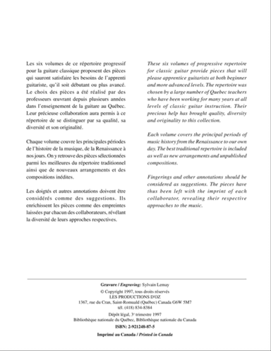 Répertoire progressif pour la guitare, vol. 2