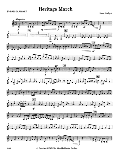 Heritage March: B-flat Bass Clarinet