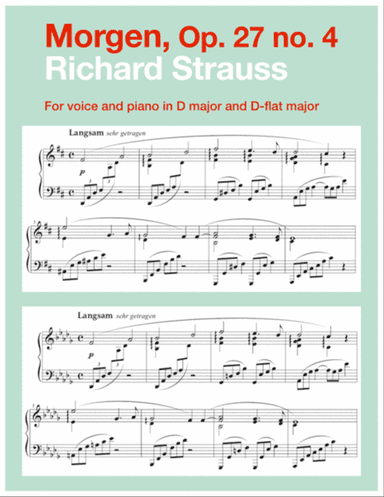 Morgen, Op. 27 no. 4 (in 2 low keys: D, D-flat major)