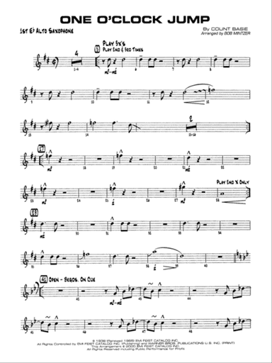 One O'Clock Jump: E-flat Alto Saxophone