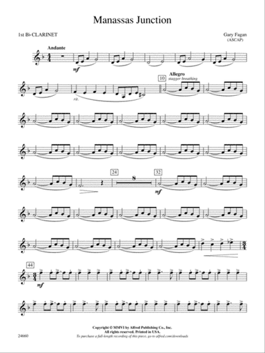 Manassas Junction: 1st B-flat Clarinet