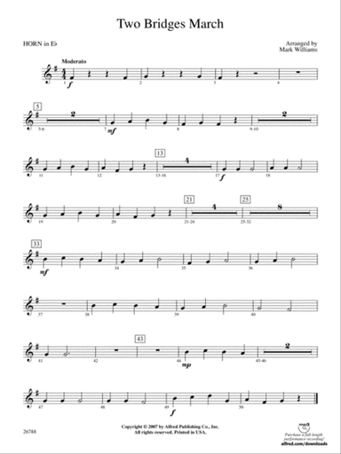 Two Bridges March: (wp) 1st Horn in E-flat