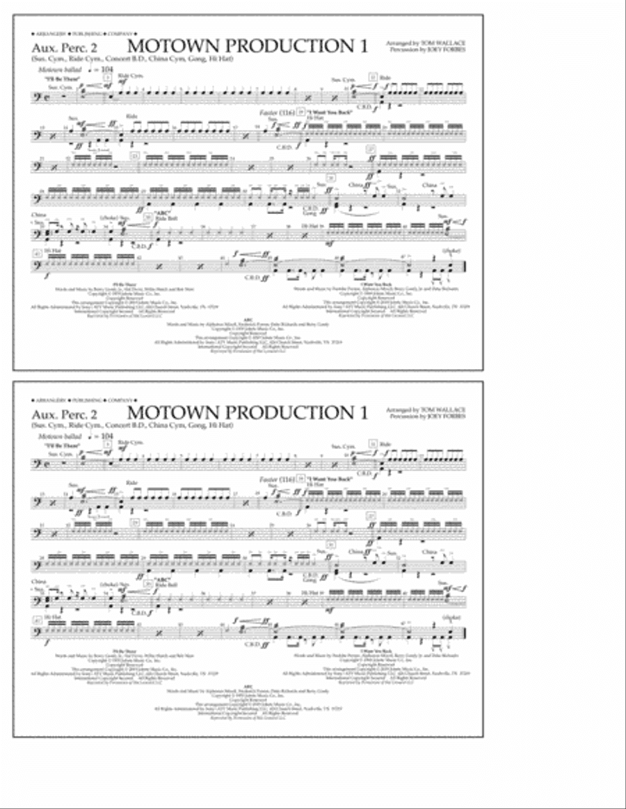 Motown Production 1(arr. Tom Wallace) - Aux. Perc. 2