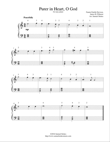 Purer in Heart, O God - for easy piano