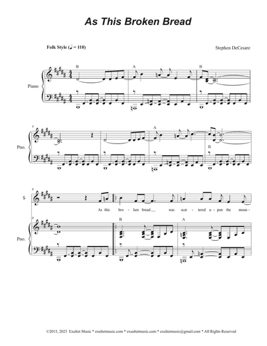As This Broken Bread (Duet for Soprano and Alto solo)