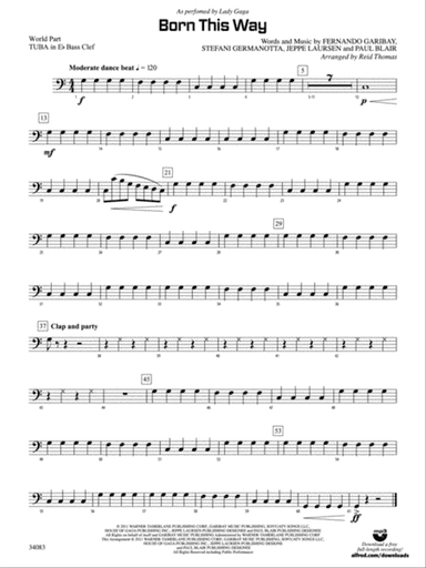Born This Way: (wp) E-flat Tuba B.C.