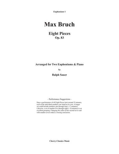 Eight Pieces, Op. 83 for Two Euphoniums and Piano