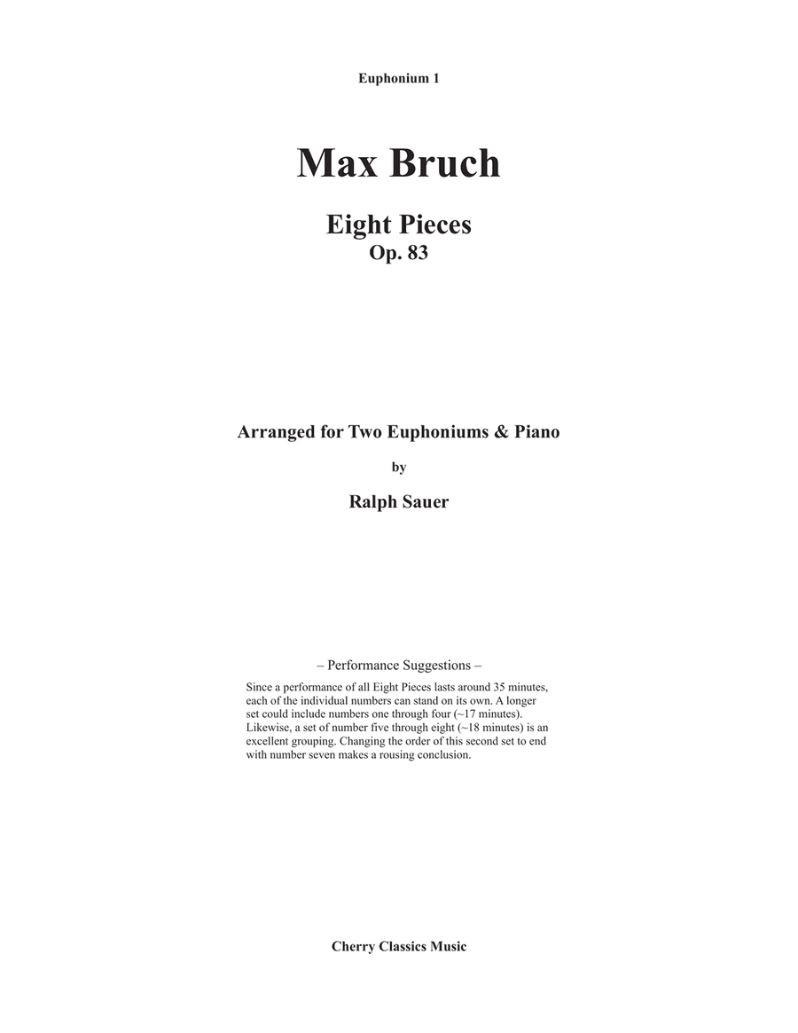 Eight Pieces, Op. 83 for Two Euphoniums and Piano