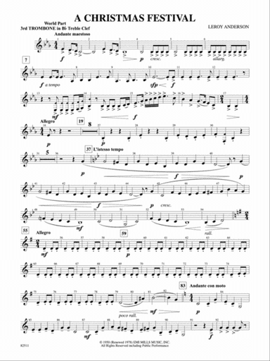 A Christmas Festival: (wp) 3rd B-flat Trombone T.C.