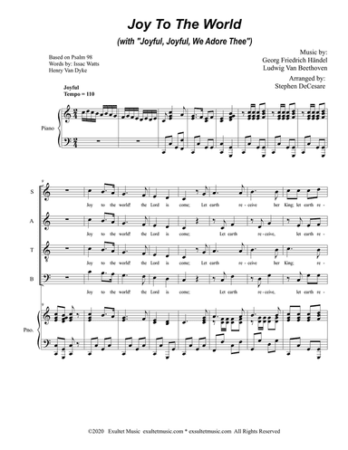 Joy To The World (with "Joyful, Joyful, We Adore Thee") (for SATB)