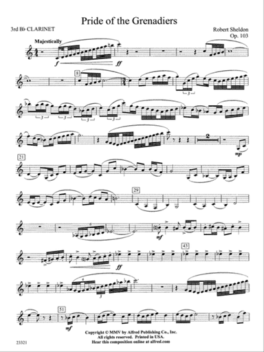 Pride of the Grenadiers: 3rd B-flat Clarinet