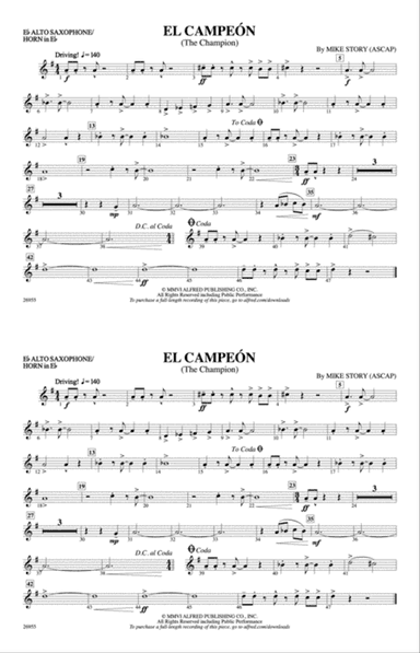 El Campeón: E-flat Alto Saxophone