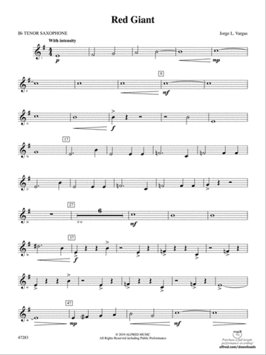 Red Giant: B-flat Tenor Saxophone