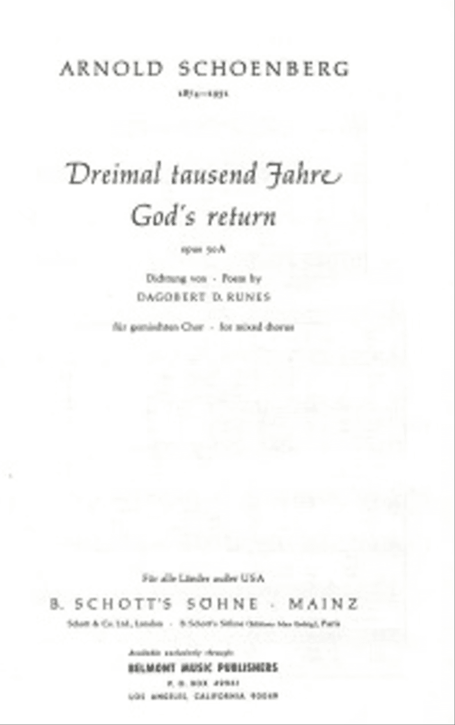 Dreimal tausend Jahre, Op. 50a