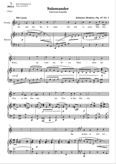 Salamander, Op. 107 No. 2 (Original key. A minor)