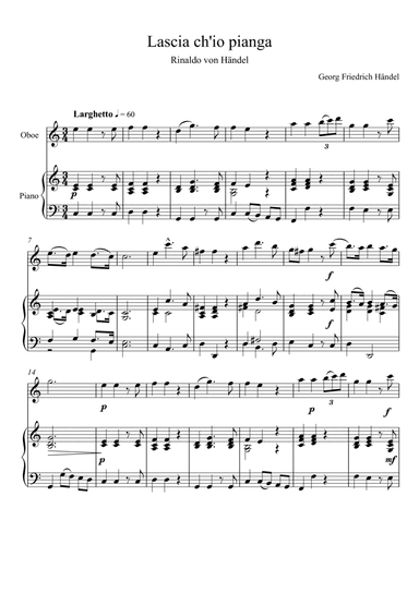 Georg Friedrich Handel - Lascia ch'io pianga (Oboe Solo)