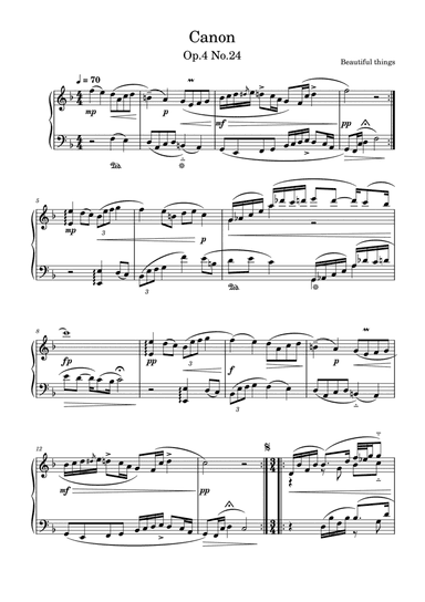 Canon-Beautiful things Op.4 No.24