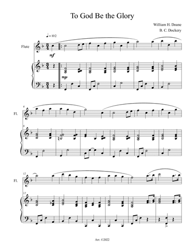 To God Be the Glory (Flute Solo with Piano Accompaniment)