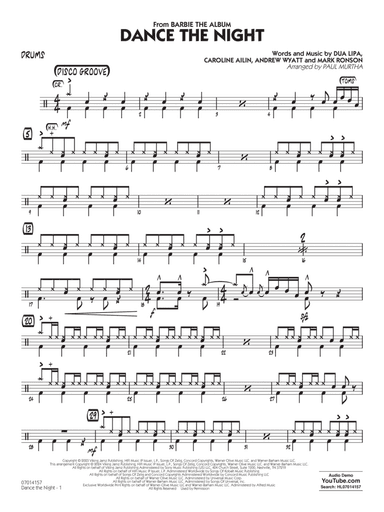 Dance The Night (from Barbie) (arr. Murtha) - Drums