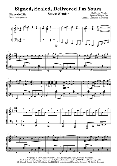 Signed, Sealed, Delivered I'm Yours