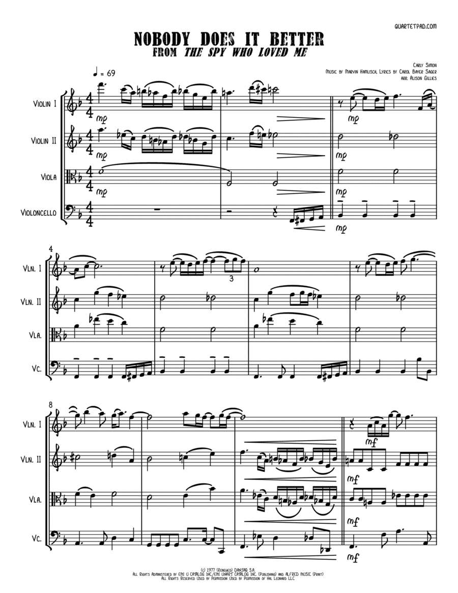 Nobody Does It Better from THE SPY WHO LOVED ME