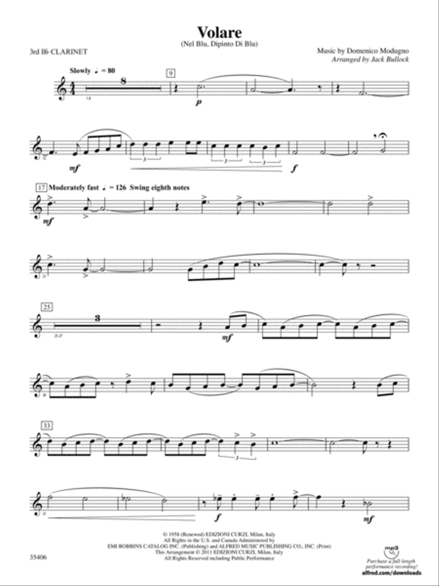 Volare: 3rd B-flat Clarinet