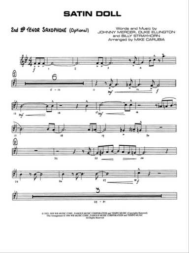 Satin Doll: 2nd B-flat Tenor Saxophone