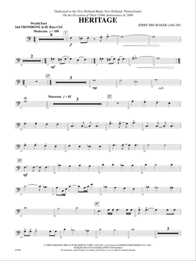 Heritage: (wp) 2nd B-flat Trombone B.C.