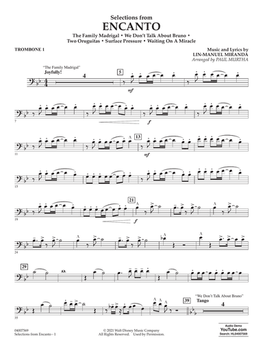 Selections from Encanto (arr. Paul Murtha) - Trombone 1