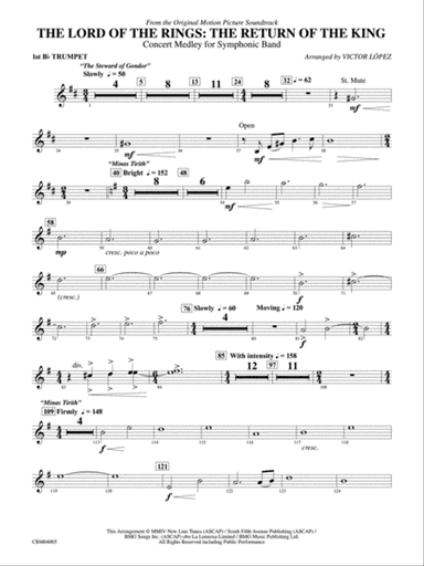 The Lord of the Rings: The Return of the King, Symphonic Suite from: 1st B-flat Trumpet