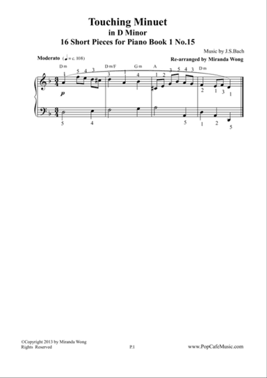 Touching Minuet in D Minor - J.S.Bach