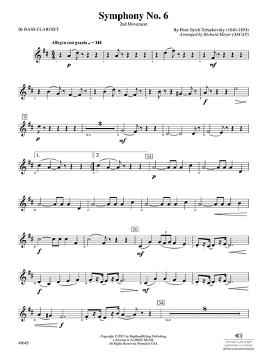 Symphony No. 6: B-flat Bass Clarinet