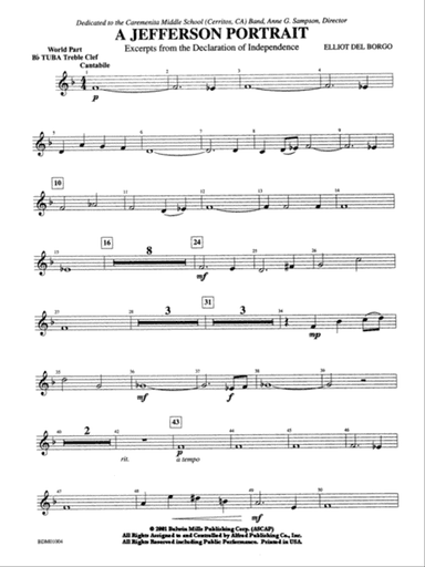 A Jefferson Portrait: WP B-flat Tuba T.C.