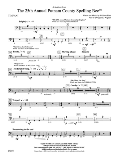 The 25th Annual Putnam County Spelling Bee,™ Selections from: Timpani