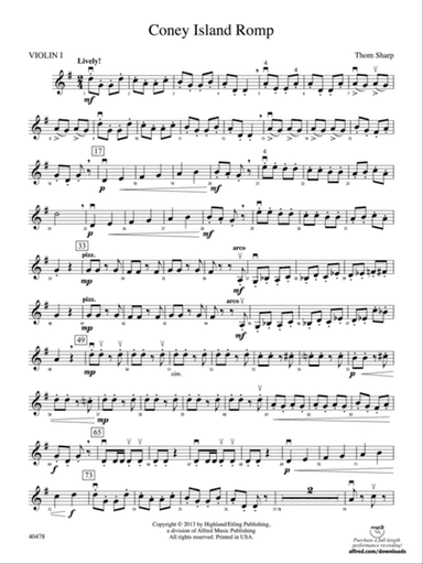 Coney Island Romp: 1st Violin