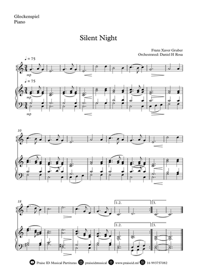 Silent Night - Christmas Carol - Glokenspiel and Piano