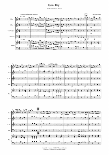 Rydal Rag! for Double Reed Quartet