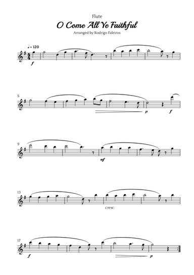 O Come All Ye Faithful (for flute solo)