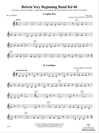 Belwin Very Beginning Band Kit #6: 1st B-flat Clarinet