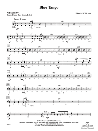 Blue Tango: 1st Percussion