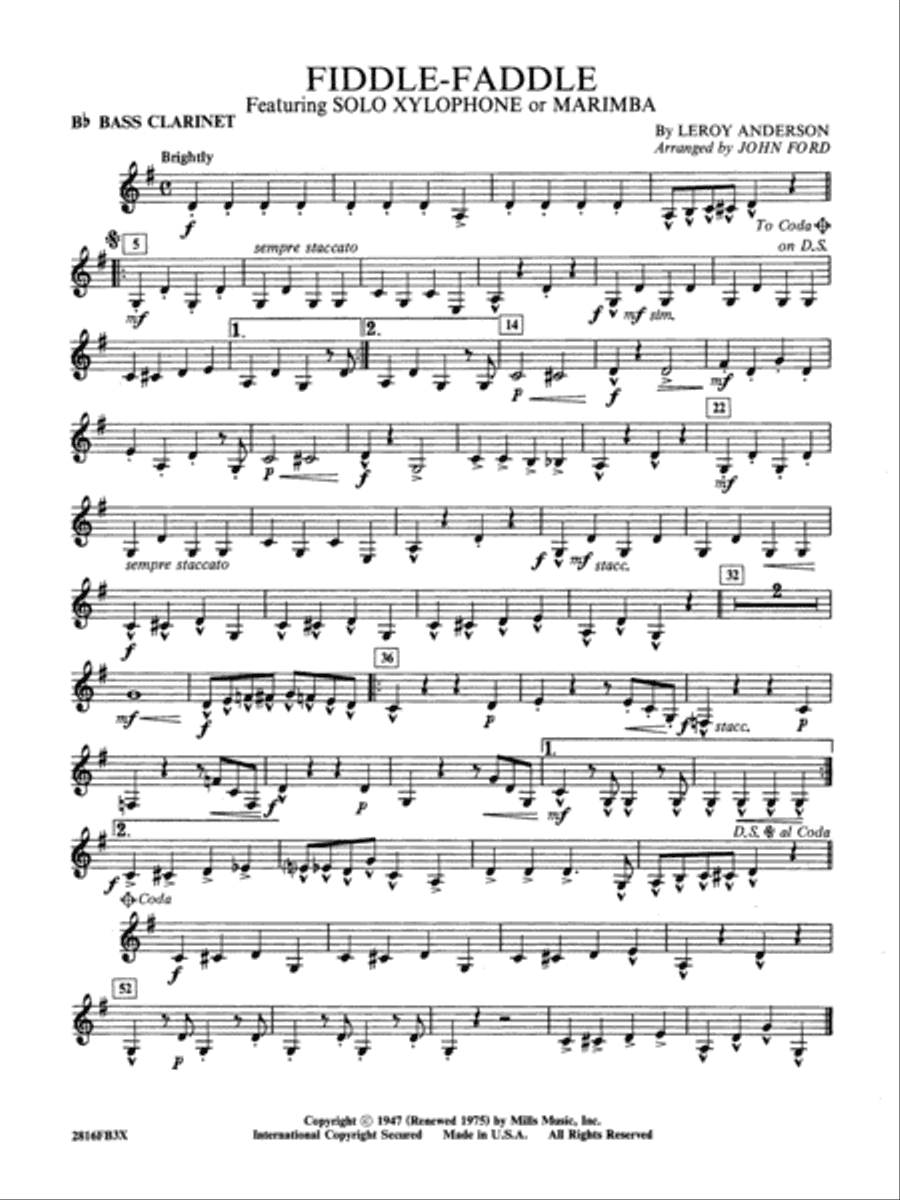 Fiddle-Faddle: B-flat Bass Clarinet