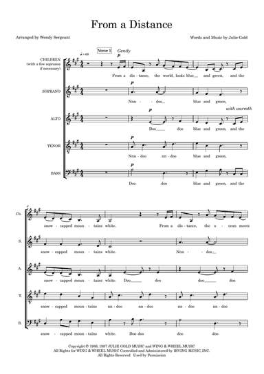 From A Distance (arr. Wendy Sergeant)