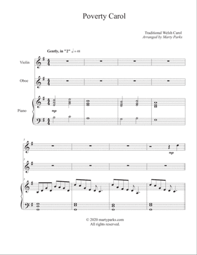 Poverty Carol (Violin-Oboe-Piano))
