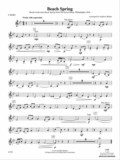 Beach Spring: 1st F Horn