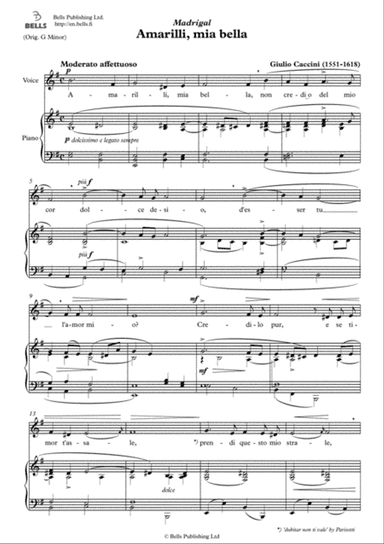 Amarilli, mia bella (E minor)