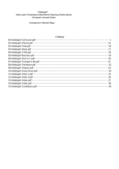 Hallelujah - Score Only